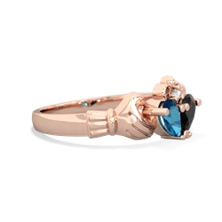 London Topaz 'Our Heart' Claddagh 14K Rose Gold ring R2388