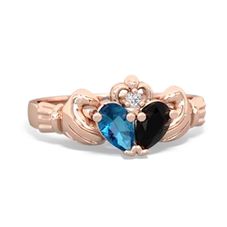 London Topaz 'Our Heart' Claddagh 14K Rose Gold ring R2388