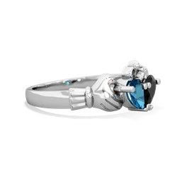 London Topaz 'Our Heart' Claddagh 14K White Gold ring R2388