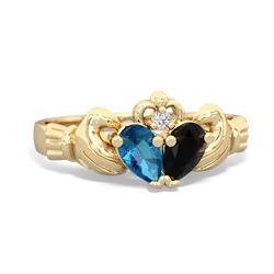 London Topaz 'Our Heart' Claddagh 14K Yellow Gold ring R2388