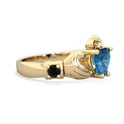 London Topaz Claddagh Keepsake 14K Yellow Gold ring R5245