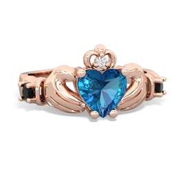 London Topaz Claddagh Keepsake 14K Rose Gold ring R5245