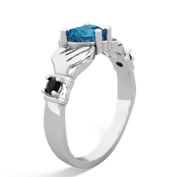 London Topaz Claddagh Keepsake 14K White Gold ring R5245