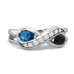 London Topaz Diamond Infinity 14K White Gold ring R5390