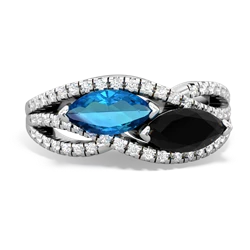 London Topaz Diamond Rivers 14K White Gold ring R3070