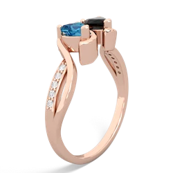 London Topaz Side By Side 14K Rose Gold ring R3090