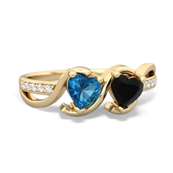 London Topaz Side By Side 14K Yellow Gold ring R3090