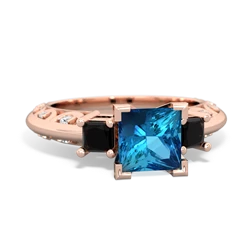 London Topaz Eternal Embrace Engagement 14K Rose Gold ring C2001