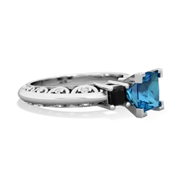 London Topaz Eternal Embrace Engagement 14K White Gold ring C2001