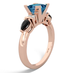 London Topaz 6Mm Princess Eternal Embrace Engagement 14K Rose Gold ring C2002