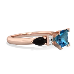 London Topaz 6Mm Princess Eternal Embrace Engagement 14K Rose Gold ring C2002