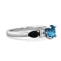 London Topaz 6Mm Round Eternal Embrace Engagement 14K White Gold ring R2005