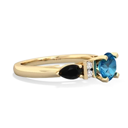 London Topaz 6Mm Round Eternal Embrace Engagement 14K Yellow Gold ring R2005