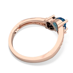 London Topaz Snuggling Hearts 14K Rose Gold ring R2178