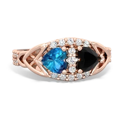 London Topaz Sparkling Celtic Knot 14K Rose Gold ring R2645