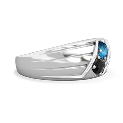 London Topaz Men's Streamline 14K White Gold ring R0460