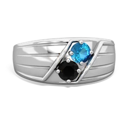 London Topaz Men's Streamline 14K White Gold ring R0460