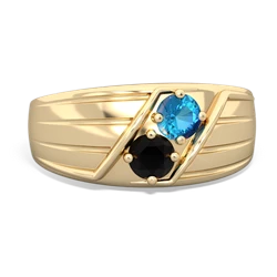 London Topaz Men's Streamline 14K Yellow Gold ring R0460