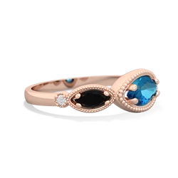 London Topaz Milgrain Marquise 14K Rose Gold ring R5700