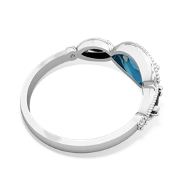 London Topaz Milgrain Marquise 14K White Gold ring R5700