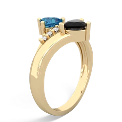 London Topaz Heart To Heart 14K Yellow Gold ring R2064