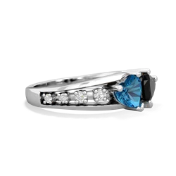 London Topaz Heart To Heart 14K White Gold ring R3342