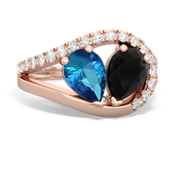 London Topaz Nestled Heart Keepsake 14K Rose Gold ring R5650