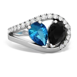 London Topaz Nestled Heart Keepsake 14K White Gold ring R5650