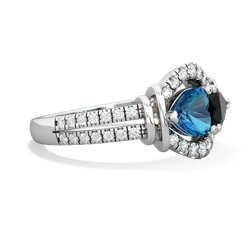 London Topaz Art-Deco Keepsake 14K White Gold ring R5630