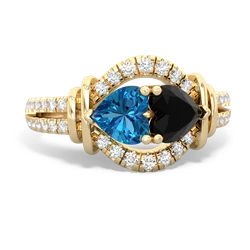 London Topaz Art-Deco Keepsake 14K Yellow Gold ring R5630