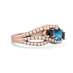 London Topaz Three Stone Aurora 14K Rose Gold ring R3080