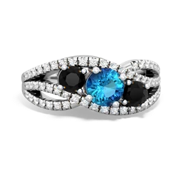 London Topaz Three Stone Aurora 14K White Gold ring R3080