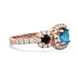 London Topaz Regal Halo 14K Rose Gold ring R5350