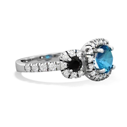 London Topaz Regal Halo 14K White Gold ring R5350