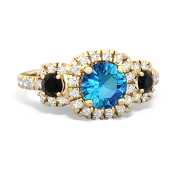 London Topaz Regal Halo 14K Yellow Gold ring R5350