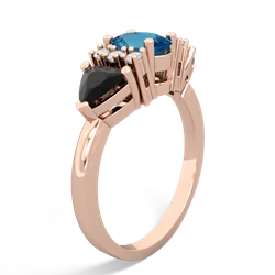 London Topaz Antique Style Three Stone 14K Rose Gold ring R2186