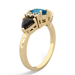 London Topaz Antique Style Three Stone 14K Yellow Gold ring R2186