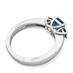 London Topaz Three Stone Trellis 14K White Gold ring R4015