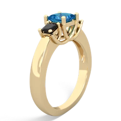 London Topaz Three Stone Trellis 14K Yellow Gold ring R4015