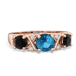 London Topaz Hugs And Kisses 14K Rose Gold ring R5016