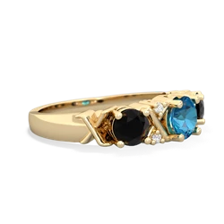 London Topaz Hugs And Kisses 14K Yellow Gold ring R5016