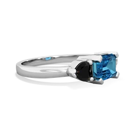 London Topaz Three Stone 14K White Gold ring R5235