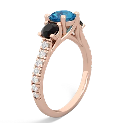 London Topaz Pave Trellis 14K Rose Gold ring R5500