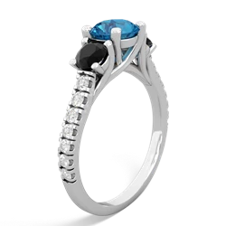 London Topaz Pave Trellis 14K White Gold ring R5500