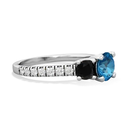 London Topaz Pave Trellis 14K White Gold ring R5500