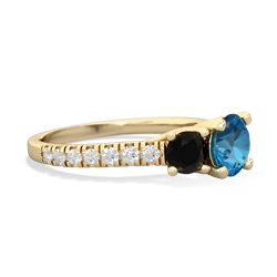 London Topaz Pave Trellis 14K Yellow Gold ring R5500