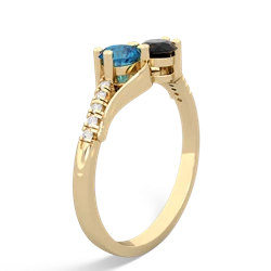 London Topaz Infinity Pave Two Stone 14K Yellow Gold ring R5285