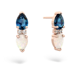 London Topaz Bowtie Drop 14K Rose Gold earrings E0865