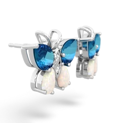 London Topaz Butterfly 14K White Gold earrings E2215