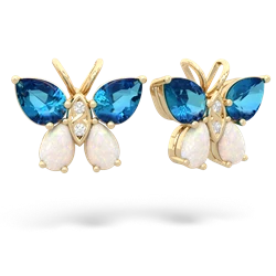 London Topaz Butterfly 14K Yellow Gold earrings E2215